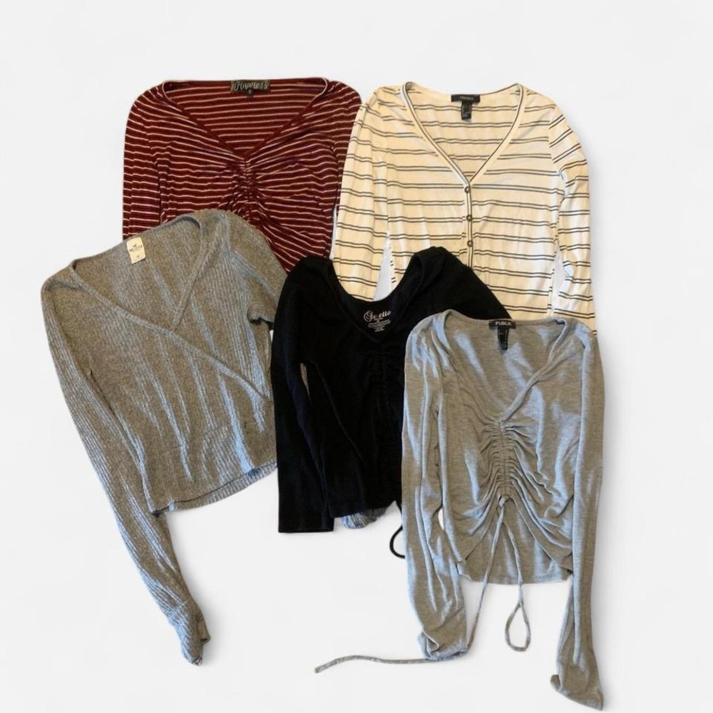 Stylish Women's Tops Collection - Gray, Black, Red, White